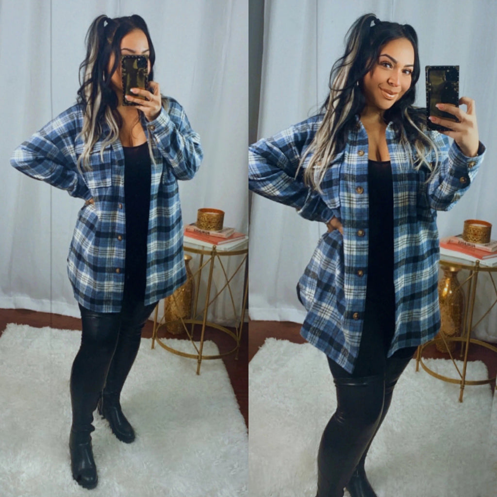 Blue Plaid Shacket