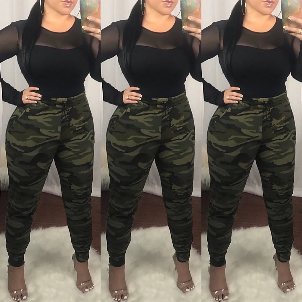 Green Boot Camp Camo Joggers