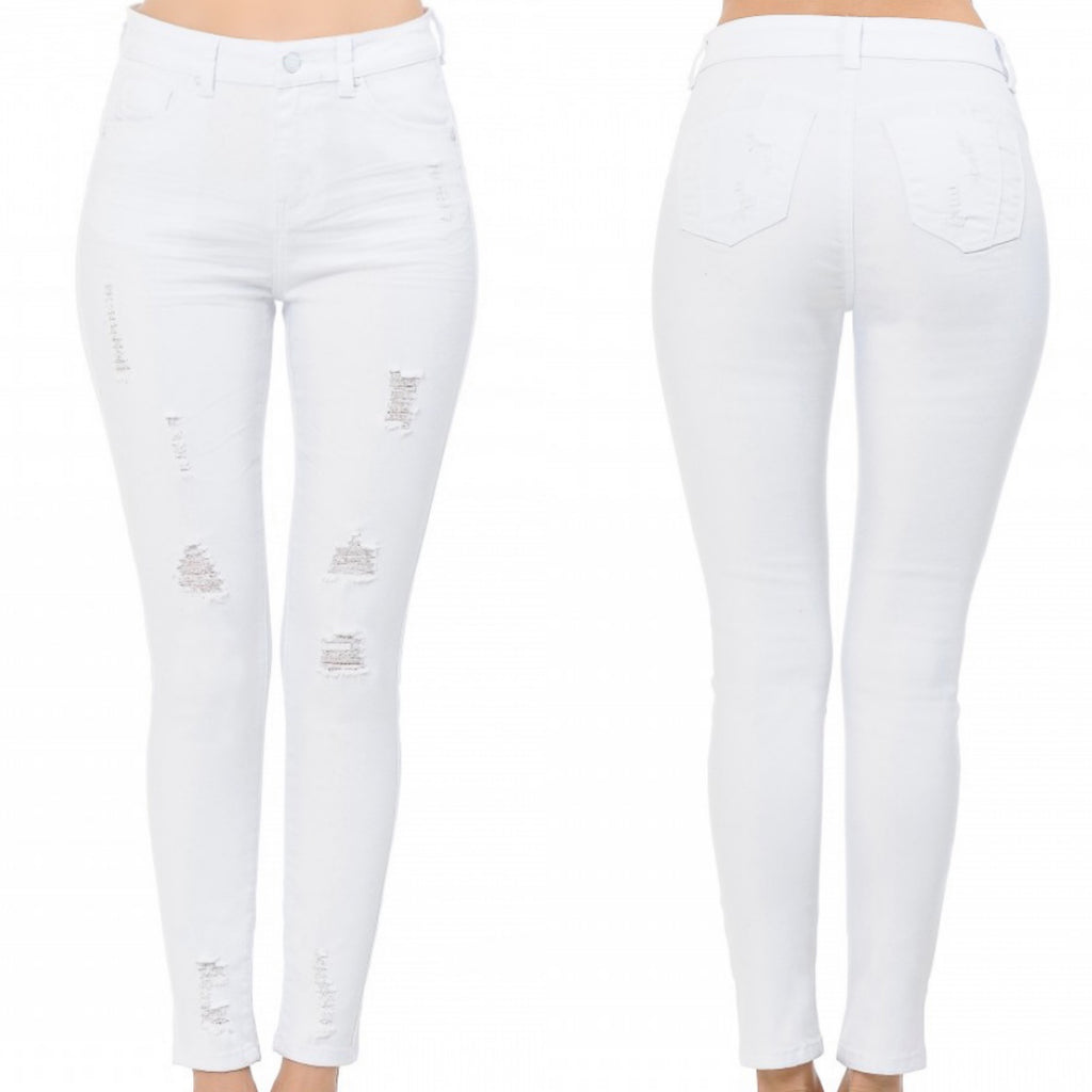 Push Up Butt Lifting Destructed Jeans