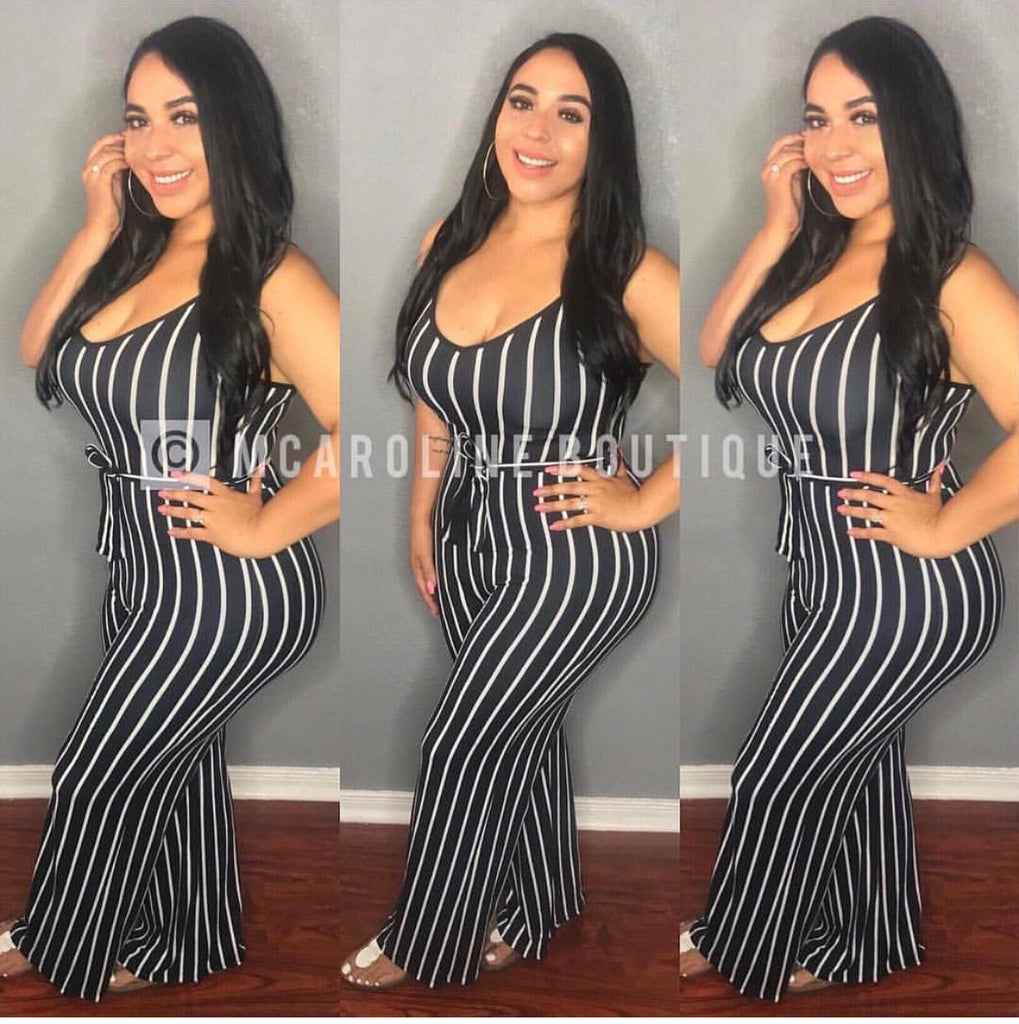 Striped Black Jumpsuit