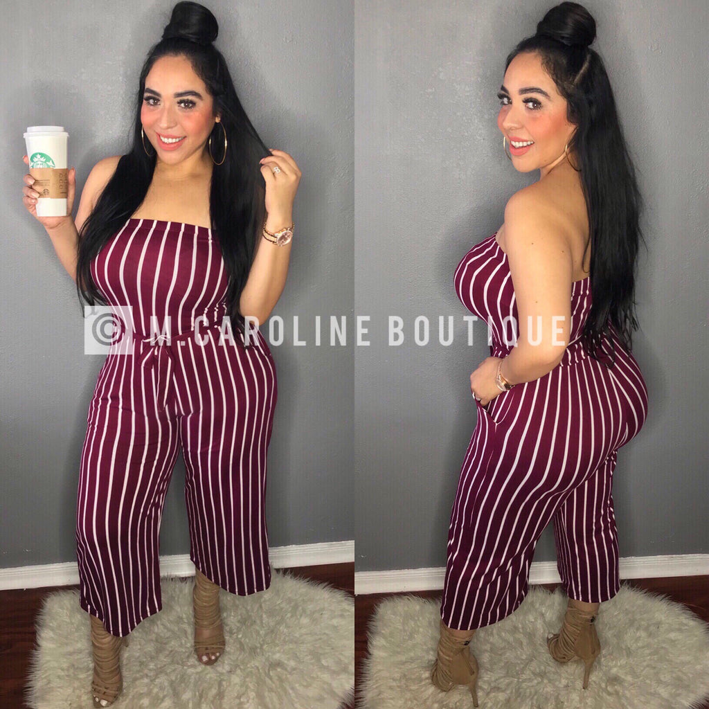 Burgundy Capri Jumpsuit