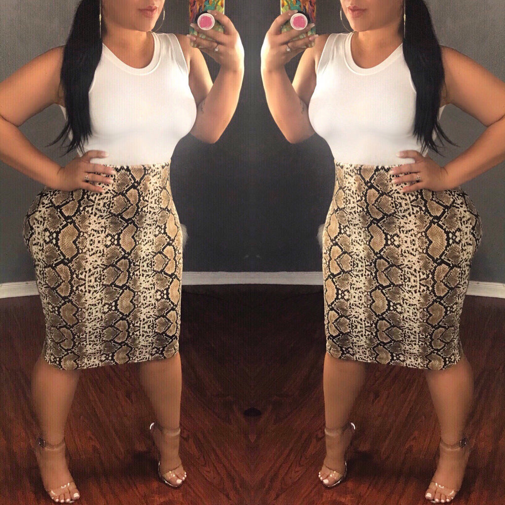 Sania Snake Print Skirt
