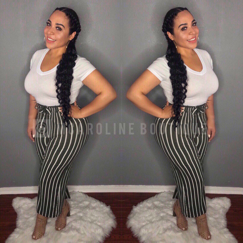 Olive High Waist Capri Pants