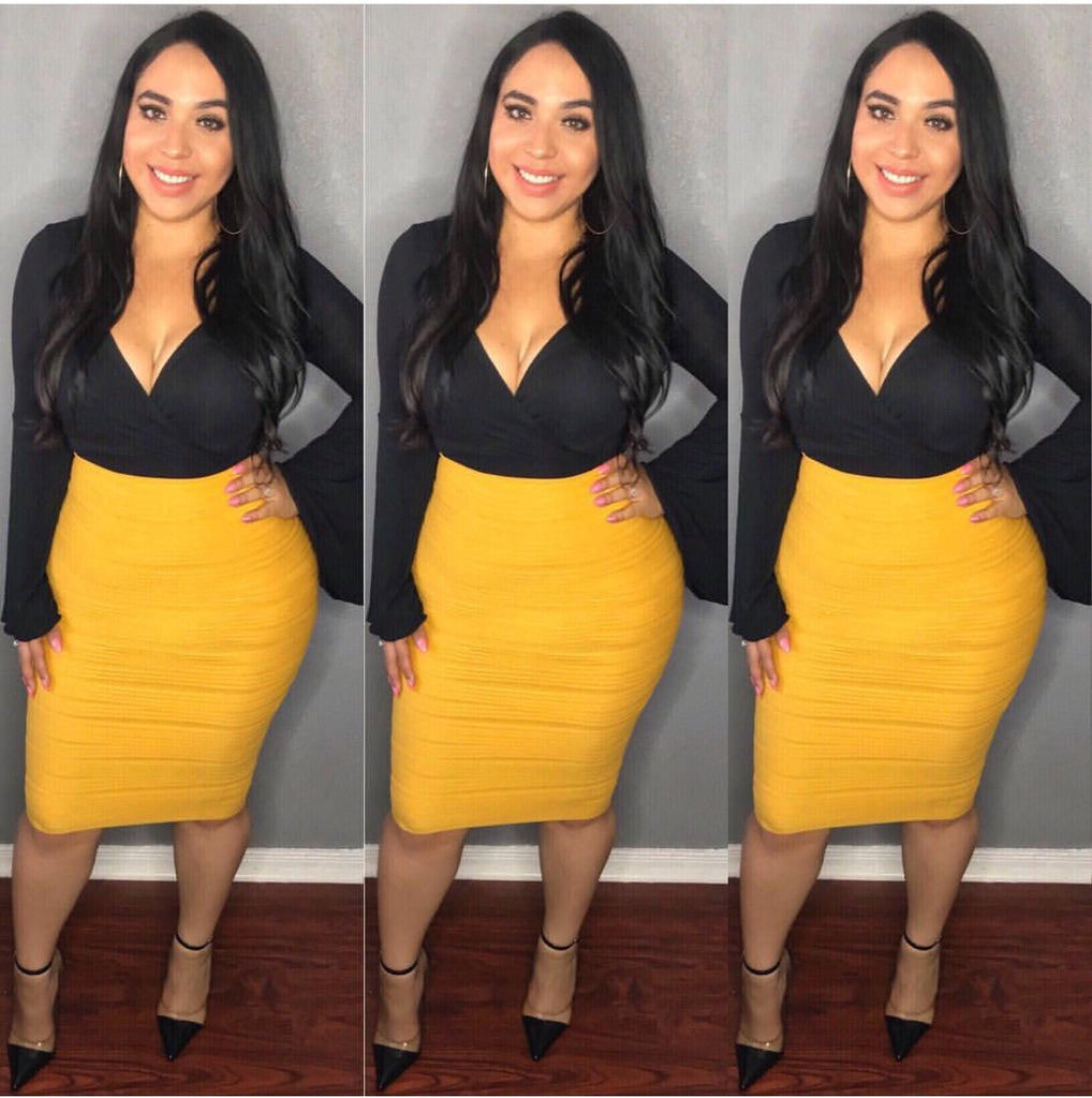 Mustard Spandex Skirt