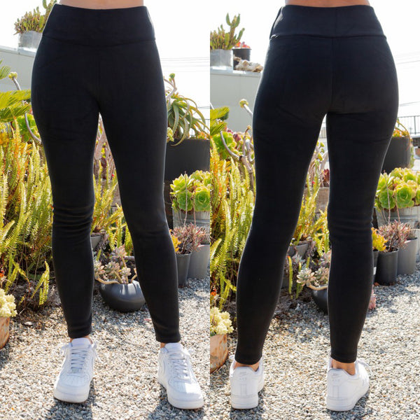 High Waisted Fleece Leggings w/Sherpa-lined