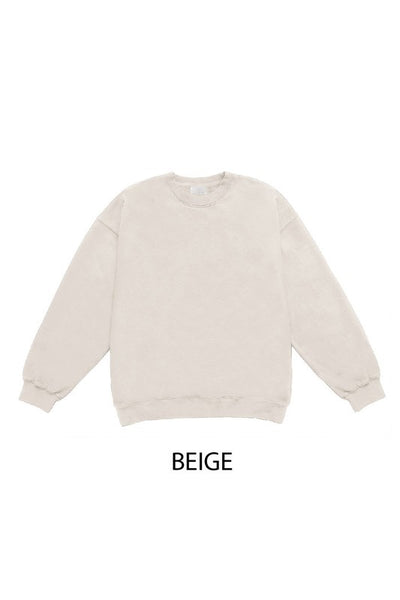 Basic Oversized Fleece Relaxed Fit Crewneck Sweatshirts