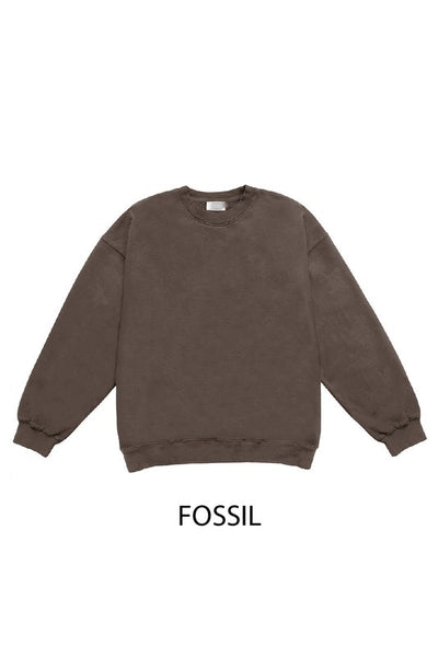 Basic Oversized Fleece Relaxed Fit Crewneck Sweatshirts