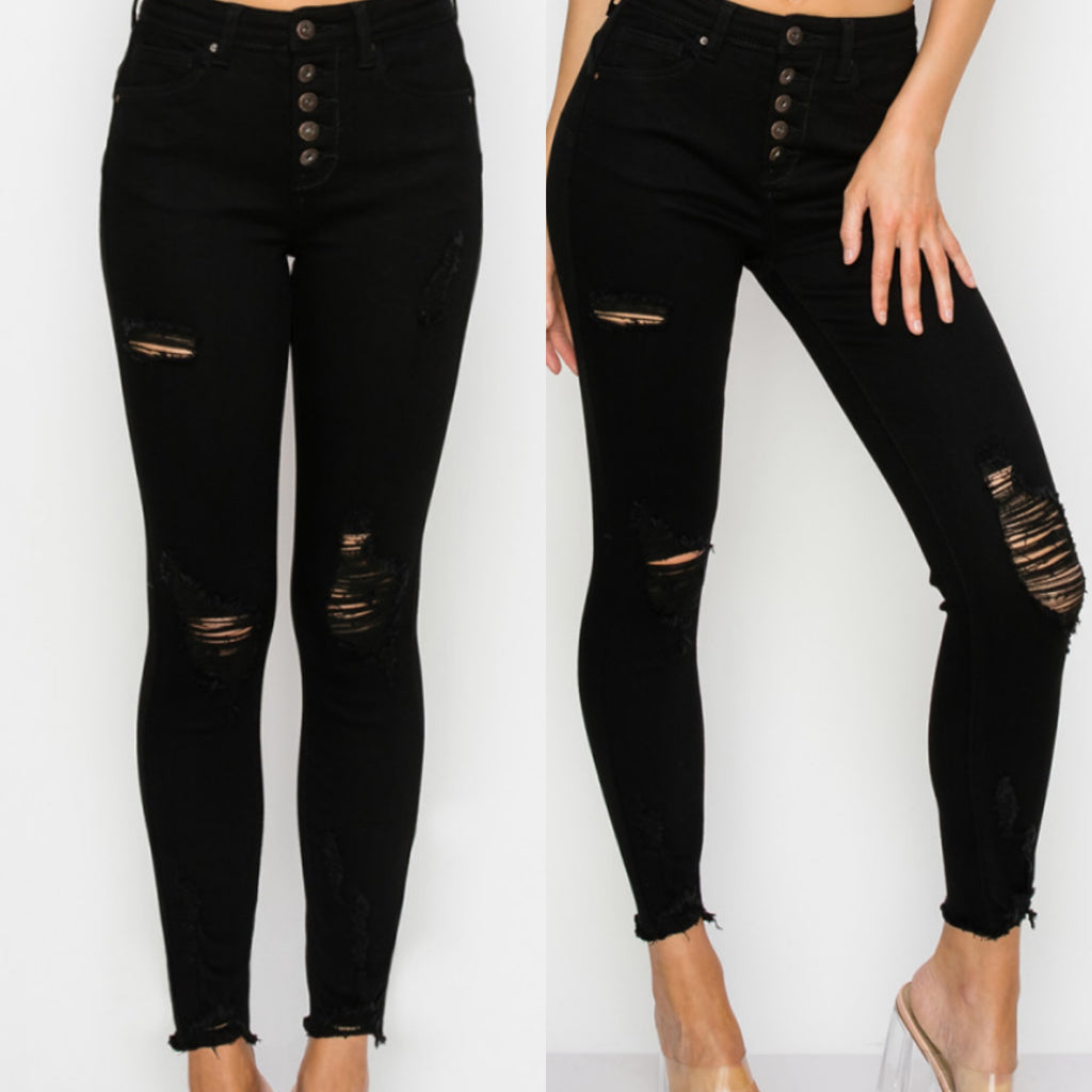 Push Up Butt Lifting High Rise Vintage Skinny Ankle Jeans
