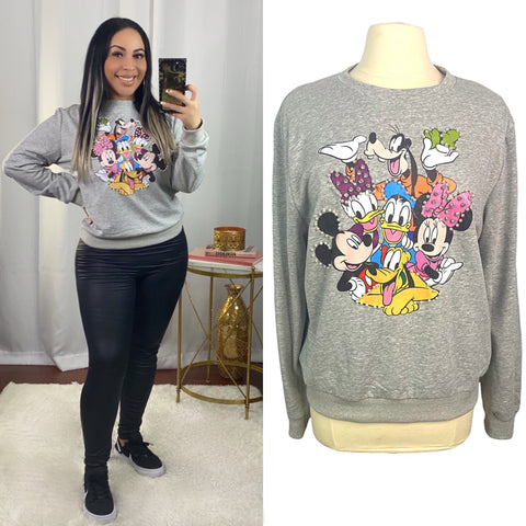 Heather Grey Mickey and Friends Loose Fit Sweater