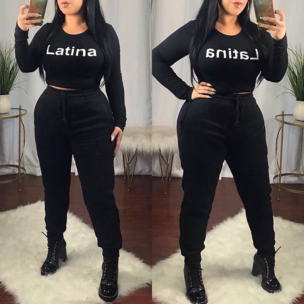 Latina Black Crop Top