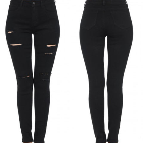 Push Up Butt Lifting Black High Rise Ankle Skinny Jeans